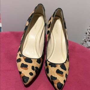 Cole Haan Tan and Black Leopard Heels
